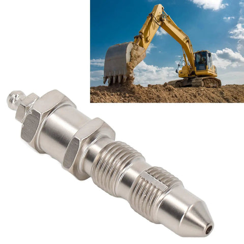 Stainless Steel Excavator Grease Fitting Valve 07959-20001 OEM Replacement Standard Size with excavator in the background