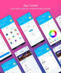 App interface for Two Rolls Of Hundred Feet LED Strip Lights 24V 5050 RGB Color Changing With App Control Music Sync Remote Non Waterproof