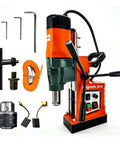 Heavy Duty 1800W Magnetic Drill Press With 2 Inch Boring Diameter Delivers Massive 3102Lbf Pull Force For Industrial Metalworking And Home Improvement Projects Featuring High Speed 760 RPM Electric Drilling Machine with included tools.