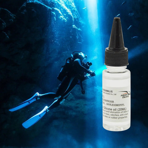 Premium Silicone Oil For Maintenance Keep Shoes Running Smooth Prevent Oxidation With Leakproof Gasket Tube in underwater scene.