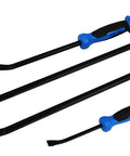 Pry Bar Set Four Piece Eight To Twenty Four Inch With Hammer Top Heavy Duty Prying Tools Non Slip Handles Forged Square Stock Construction