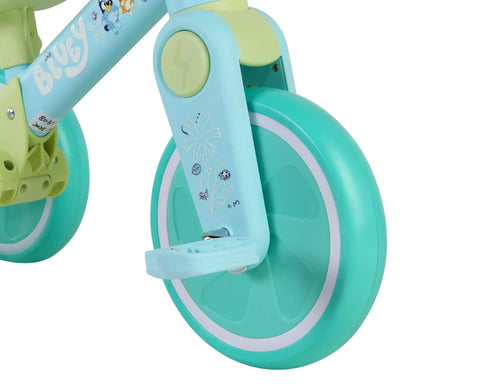 Bluey 3 In 1 Convertible Tricycle For Kids With Parent Push Handle Converts To Toddler Trike And Then Balance Bike Kid-Friendly Non Electric Ride On Toy For Ages 18 Months To 4 Years