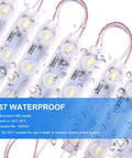 Lit 100 Ft White LED Window Light Strands For Storefront Advertising Waterproof 12V 5050 Modules With Remote Dimmer 10 Pack Kit