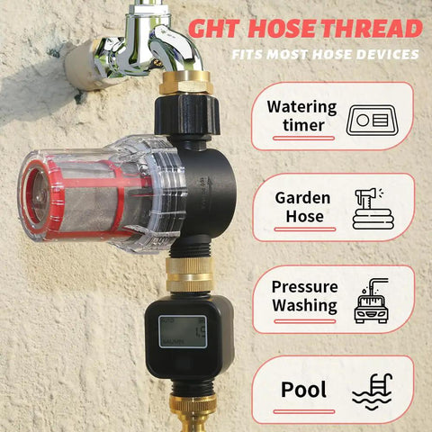 Garden Hose Filter With Quick Connect No Fuss Install Three Quarters Inch GHT Thread Sediment Trap For Irrigation Drip Systems