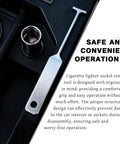 Universal Lighter Socket Removal Tool For Cars And Trucks, Quick Easy Cigarette Lighter Socket Extractor shown in car interior