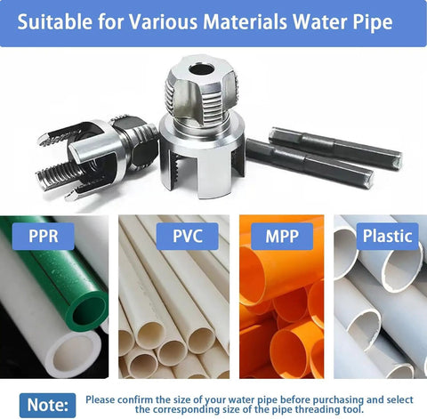Do It All Pipe Thread Cutter For Internal And External Threads PVC Pipe Threader For All Electric Drills Pro Grade Carbon Steel 1/2 To 3/4 Inch Home Repair Must Have with PVC, PPR, MPP fittings