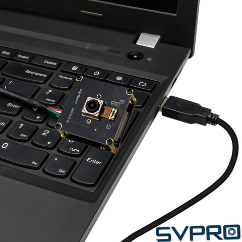 Autofocus USB Camera Module 48MP Industrial Board Camera With 8000x6000 High Definition Ultra Fast 200ms Autofocus UVC shown connected to laptop