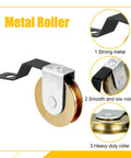 Metal roller showcasing heavy duty construction with smooth 1 inch steel ball bearing for sliding doors. Heavy Duty 4 Pack Sliding Screen Door Rollers Glides Like Butter With Silent 1 Inch Steel Ball Bearings Perfect Fit Replaces B638 B687 B639 B756 Ditch The Squeaks Fast Top And Bottom Replacement Set.