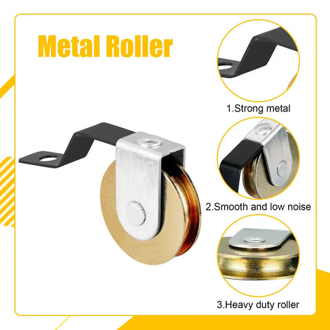 Metal roller showcasing heavy duty construction with smooth 1 inch steel ball bearing for sliding doors. Heavy Duty 4 Pack Sliding Screen Door Rollers Glides Like Butter With Silent 1 Inch Steel Ball Bearings Perfect Fit Replaces B638 B687 B639 B756 Ditch The Squeaks Fast Top And Bottom Replacement Set.