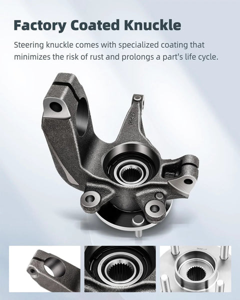 Front Right Wheel Hub Bearing Knuckle Assembly For Ford Focus 2006 Through 2011 Four Lug 2.0L 2.3L 2.5L Engines LK004 698406