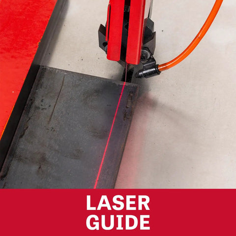 Laser guide on 18-Inch Continuous Variable-Speed Band Saw With 1 HP 110V Single-Phase BLDC Motor, 90 To 1,600 FPM