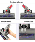 Motor Head Replacement For V15 V11 V10 V8 V7 Vacuum Cleaners detailing flexible adapter, stable wheel, motor vent features.