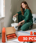 Orange Fire Sprinkler Paint Covers 30 Pack Ceiling Guard Caps Snaps Right On Pro Heavy Grip Renovation Masks Shield Nozzles zero mess.