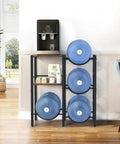 Heavy Duty Water Jug Rack With Shelf For Bottles in kitchen with water bottles stored efficiently