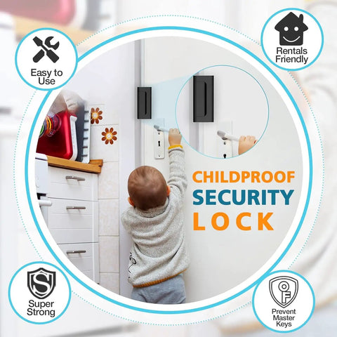 Door Reinforcement Lock For Front Door With 800 Lbs Strength Top Of Door Safety Latch Kid Safe Flip Lock Heavy Duty Door Security