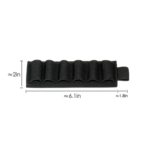 4 Pack Shotgun Shell Side Saddle Carrier For 12 And 20 Gauge Nylon MOLLE Buttstock Holder Black Holds 6 Rounds