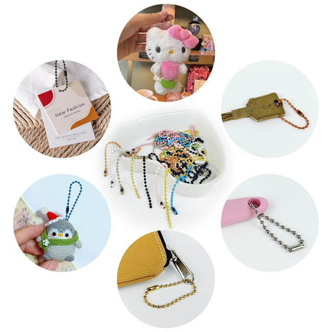 50 Pcs 4 Inch Ball Beads Chain With Connectors For DIY Hanging Decoration And Craft Projects Dog Tag Keychains In Gold