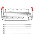 Vortex Air Fryer Accessory Set 6 Qt and 10 Qt Skewer Rack with 5 Skewers, Multicolor Silicone Grilling Tools