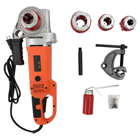 Intsuprmai Portable Electric Pipe Threading Machine With Powerful 2000W Copper Motor For Precision Dry Threading Of Plumbing Pipes and accessories.