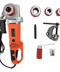 2000W Portable Electric Pipe Threader With 110V Pure Copper Motor, includes dies and tool accessories for 1/2 to 1-1/4 inch piping.