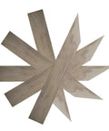 Artistic wooden pieces arranged in a star pattern