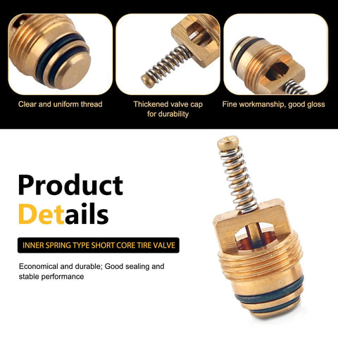Close-up of valve cores from 16 Pcs Air Conditioning Valve Core Kit With R134A And R12 Cores Pro Grade Service Tool Pressure Caps