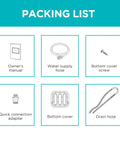 Packing list for Compact Portable Washer That Hits Different With 0.9 Cubic Feet Capacity And Five Quick Wash Cycles In Bright White Finish.