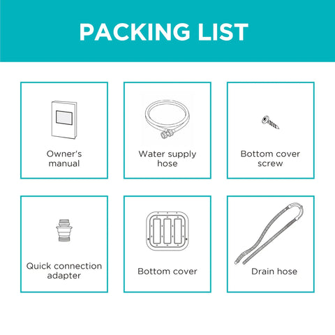Packing list for Compact Portable Washer That Hits Different With 0.9 Cubic Feet Capacity And Five Quick Wash Cycles In Bright White Finish.