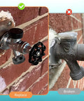 Comparison of old and new outdoor faucet with ASSE 1019-A Vacuum Breaker Repair Kit For Outdoor Faucets, Coarse Thread installed.