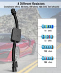 Muzzle Harness Disable Kit For Honda 3.5L V6 With VCM, includes 4 resistors: 68, 82, 100, 120 ohms, shown against car background