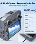 4.5 inch screen remote controller for 2K FPV Drone With 4.5 Inch Screen Remote, Brushless Motors, Auto Return features.