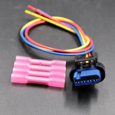 Straight Shooter Heavy Duty Grille Shutter Actuator Solenoid Connector Wiring Pigtail Harness Fits Chrysler 200 with wires and connectors.