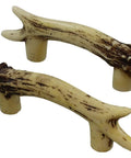 Heavy Duty 3 Inch Antler Cabinet And Drawer Knob Set (2 Pack) with realistic antler detail, poly resin body, 3-inch hole spacing.