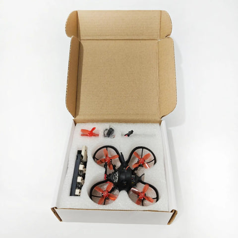 Packaging of Nano Hawk FPV 65mm Tiny Indoor Outdoor Micro Whoop Drone For Beginners with accessories in box.