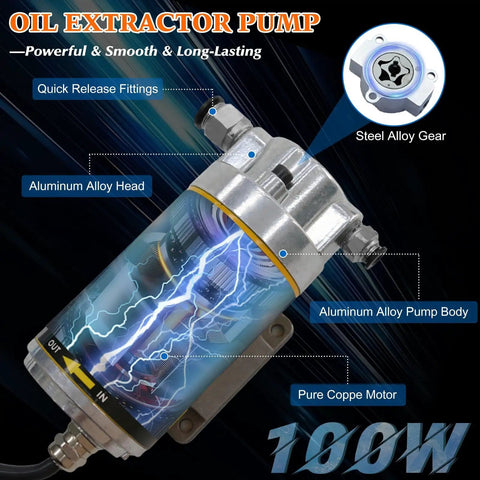 12V 100W Portable Oil Transfer Pump Kit With Self Priming Electric Motor Delivers 1 To 4 Liters Per Minute For Engine Oil
