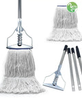 Built Tough 59 Inch Commercial String Mop System with 7 Inch Heavy Duty Flat Metal Frame and two loop end refills.