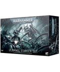Ultimate Starter Set For 40K Warhammer With Miniatures, Battle Mat, Quick Rules, Dice, And Tools box packaging