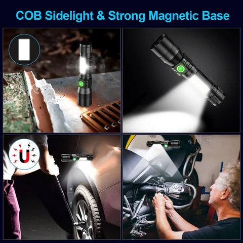 Rechargeable UV Black Light Flashlight 2 Pack 3 In 1 Ultra Bright Pocket Lights With 1200 Lumens Magnetic Waterproof 7 Modes