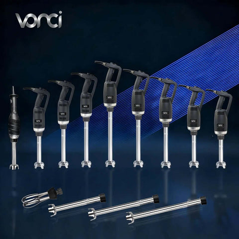 Heavy Duty Commercial Immersion Blender Kickass Kitchen Workhorse Pure Copper Motor Variable Speed Handheld Stick Mixer Professional Restaurant Grade Soup Blender For Silky Smooth Creations 20 Inch Shaft in a lineup of mixing tools.