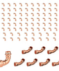 100 Pack Copper Press Elbow Fittings 3 4 X 1 2 Inch Female 90 Degree Plumbing Pipe Connector For Type M L K Tubing display.