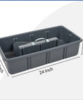 Heavy Duty Multiuse Tote Tray With Six Dividers For Organizing Your Garage Tools Cleaning Supplies And Plumbing Gear In A Tough Portable Plastic Organizer With Handy Handle 25.75 Inch By 13.5 Inch By 6.5 Inch.