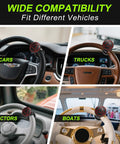 Tool Free Steering Wheel Knob For 3.45 To 4.9 Inch Steering Wheels, Easy On Off Spinner For Cars Trucks Mowers Tractors Boats With No Screws Or Tools Needed Red Metal Bearing installed on various vehicles.