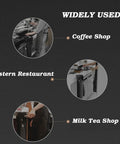 Heavy Duty Commercial Coffee Knock Box Featuring Hella Solid 6 Point 8 Liter ABS Grounds Disposal Bin used in coffee shop setup