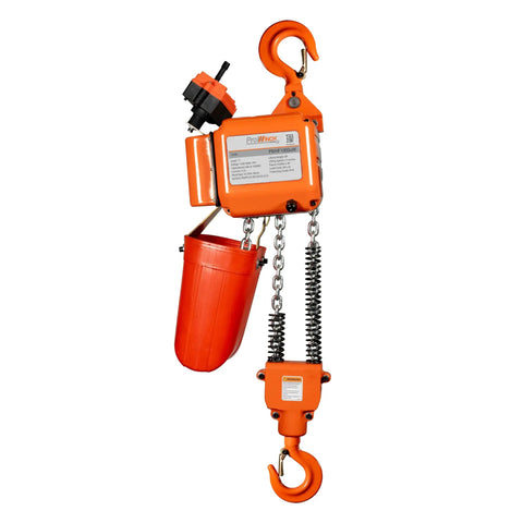 Electric Chain Hoist 1 Ton 2200 Lb With Remote Control, 110V, 20 Ft Lift Height, Single Phase, G80 Chain, H2 Duty For Overhead Cranes And Warehouse Lifting
