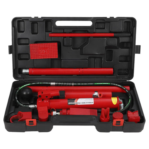 Professional Grade No Sweat 20 Ton Portable Hydraulic Power Unit Kit With 5 Foot High Pressure Oil Hose And Clean Release Valve For Auto Mechanic Garage Truck Bed Lifting Rig Hustle Heavy Duty