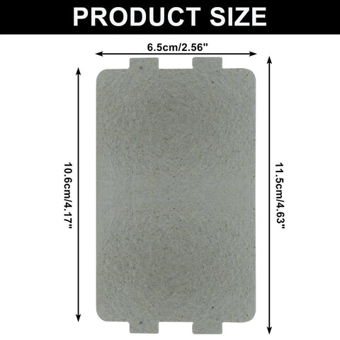 Waveguide Cover Replacement Kit 6 Pcs 117mm X 64mm Mica Sheets For Microwave Ovens shown with size dimensions