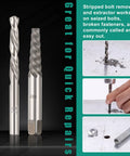 Left Handed Drill Bit And Screw Extractor Kit With Cobalt Steel, Ten Piece Pro Grade Set Including Five Left Hand Bits and extractors