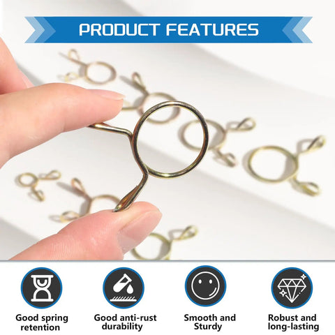 Close-up of 72A spring steel hose clamp from 260 Piece Spring Hose Clamps Set 24 Sizes 5 To 30 Mm Heavy Duty Clips