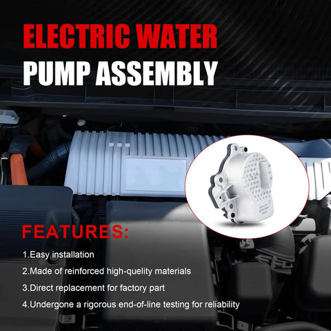 Straight Shot Electric Engine Water Pump Bolt In Replacement For Toyota Prius Prius V Prius C And Lexus CT200H Coolant Flow System Part 2010 To 2019 No Drama Install visible in underhood assembly.