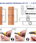 Diagram and tools for installing 30 Pack Slim 3 3/4 Inch Center To Center Solid Square Bar Cabinet Handles In Brushed Nickel